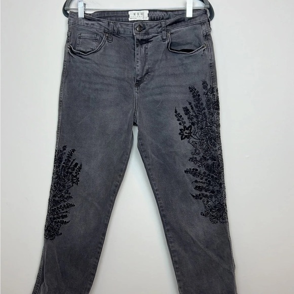 Free People Embroidered Straight Leg Jeans - Picture 2 of 10